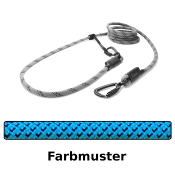 EASYLONG Hundeleine TWIST - M - 2m - blau mit schwarzen Haken